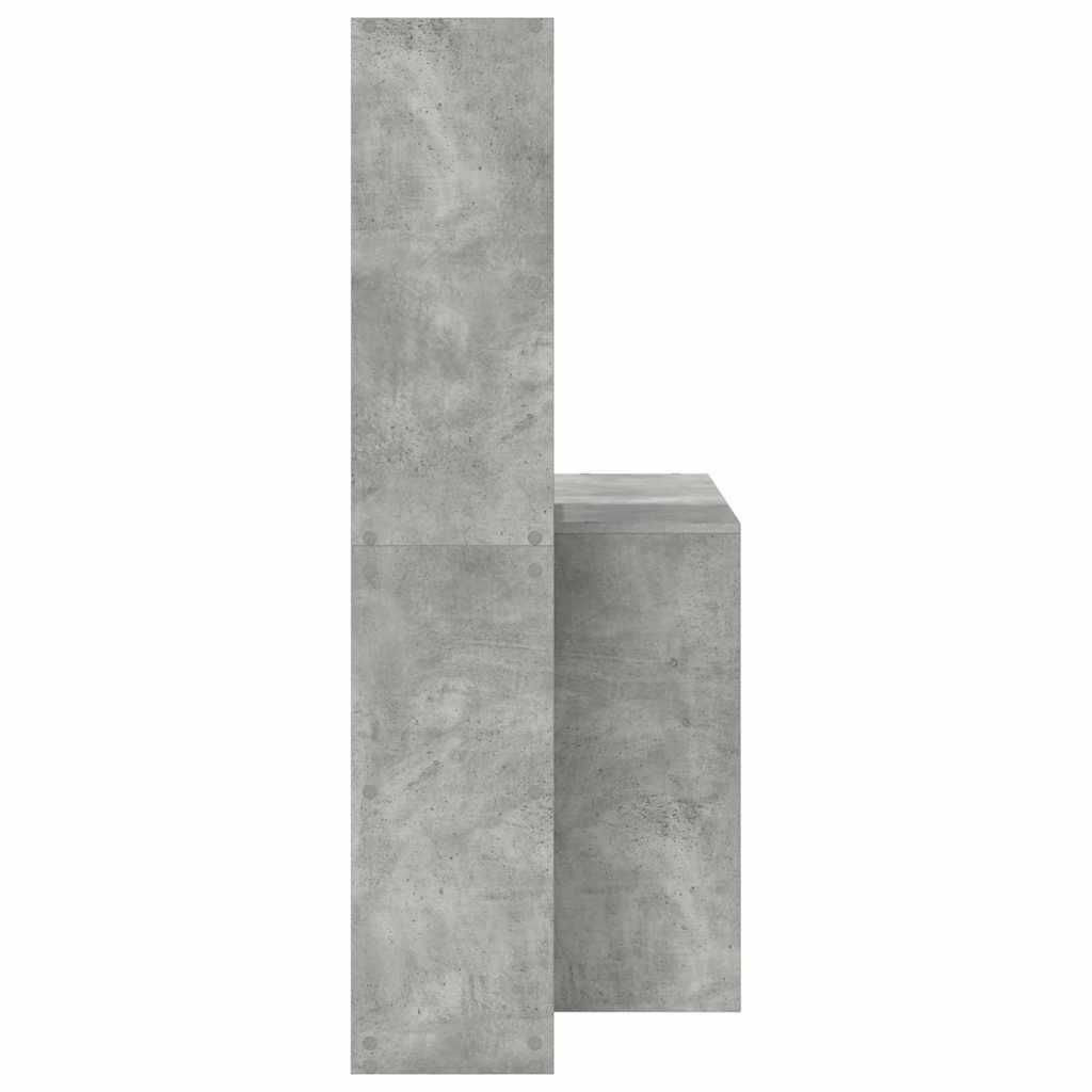 vidaXL Biurko z półką Betonowy szary 138,5 x 55 x 143 cm