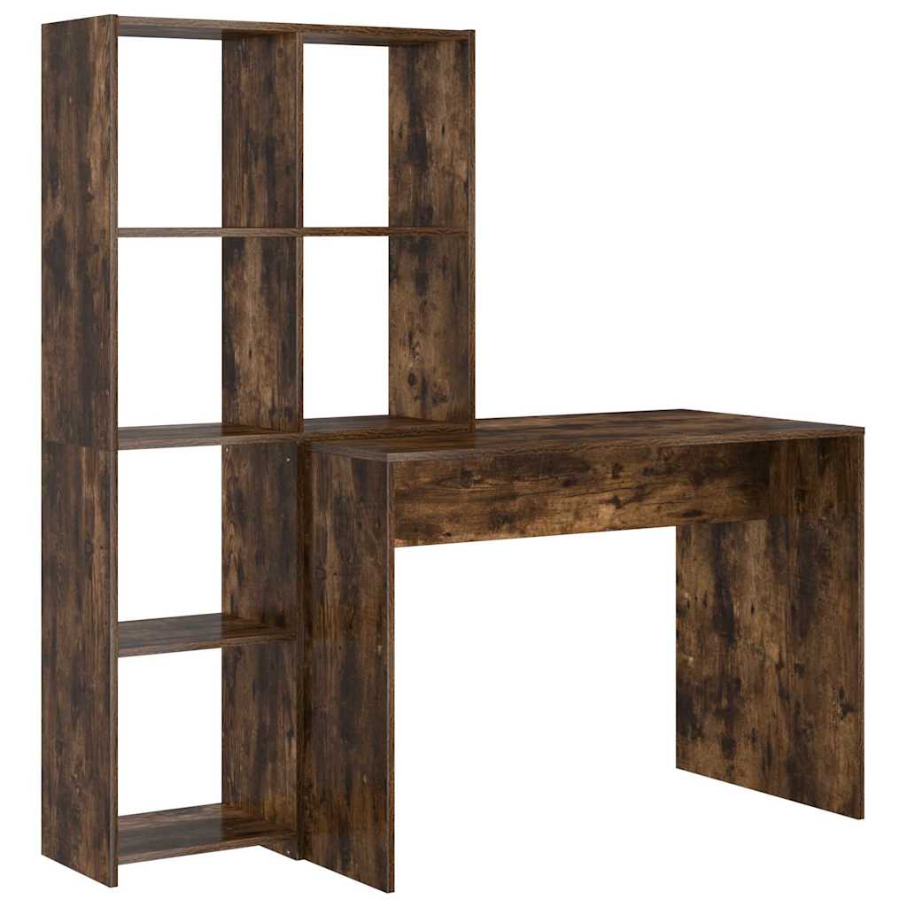 vidaXL Biurko Dąb wędzony 138,5 x 55 x 143 cm Materiał drewnopochodny