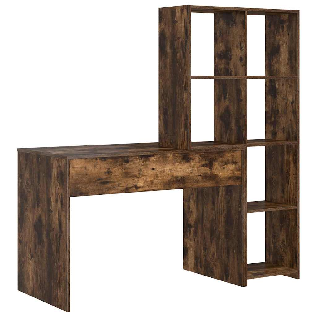 vidaXL Biurko Dąb wędzony 138,5 x 55 x 143 cm Materiał drewnopochodny