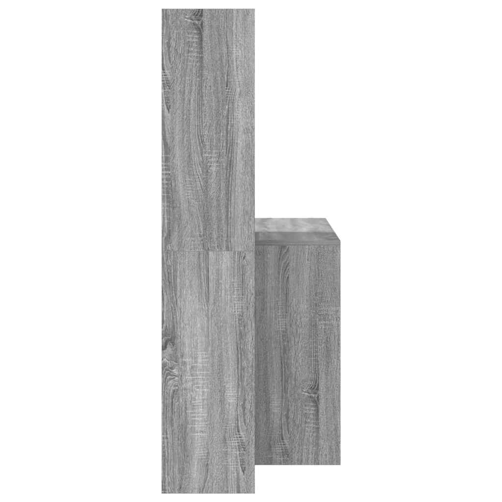 vidaXL Biurko Szary Sonoma 138,5 x 55 x 143 cm Materiał drewnopochodny