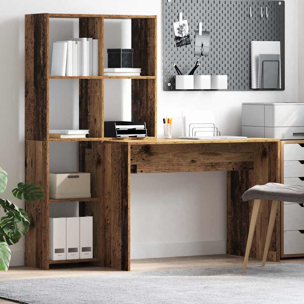 vidaXL Biurko Stare drewno 138,5 x 55 x 143 cm Materiał drewnopochodny