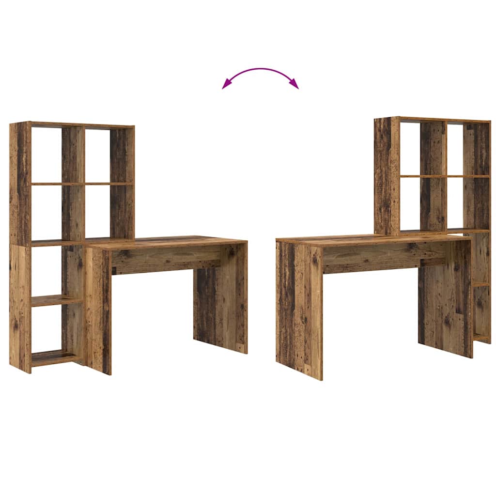vidaXL Biurko Stare drewno 138,5 x 55 x 143 cm Materiał drewnopochodny