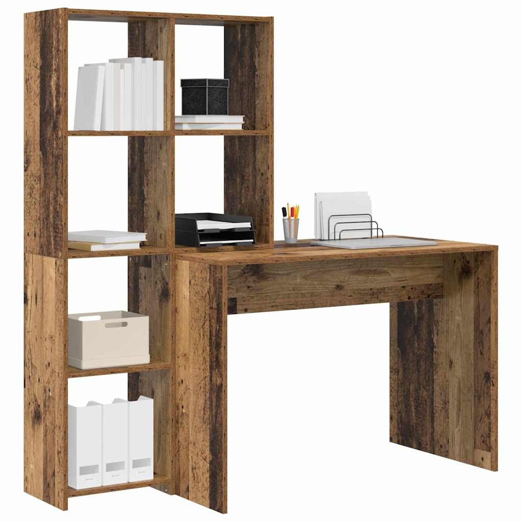 vidaXL Biurko Stare drewno 138,5 x 55 x 143 cm Materiał drewnopochodny