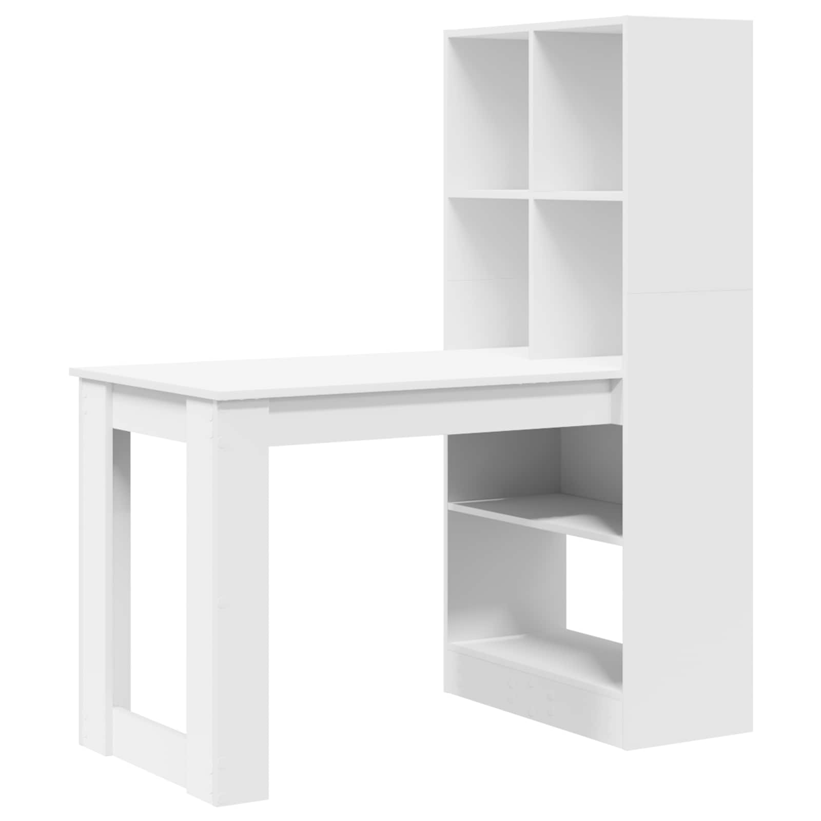 vidaXL Biurko z półką Biały 122 x 67 x 145 cm Materiał drewnopochodny