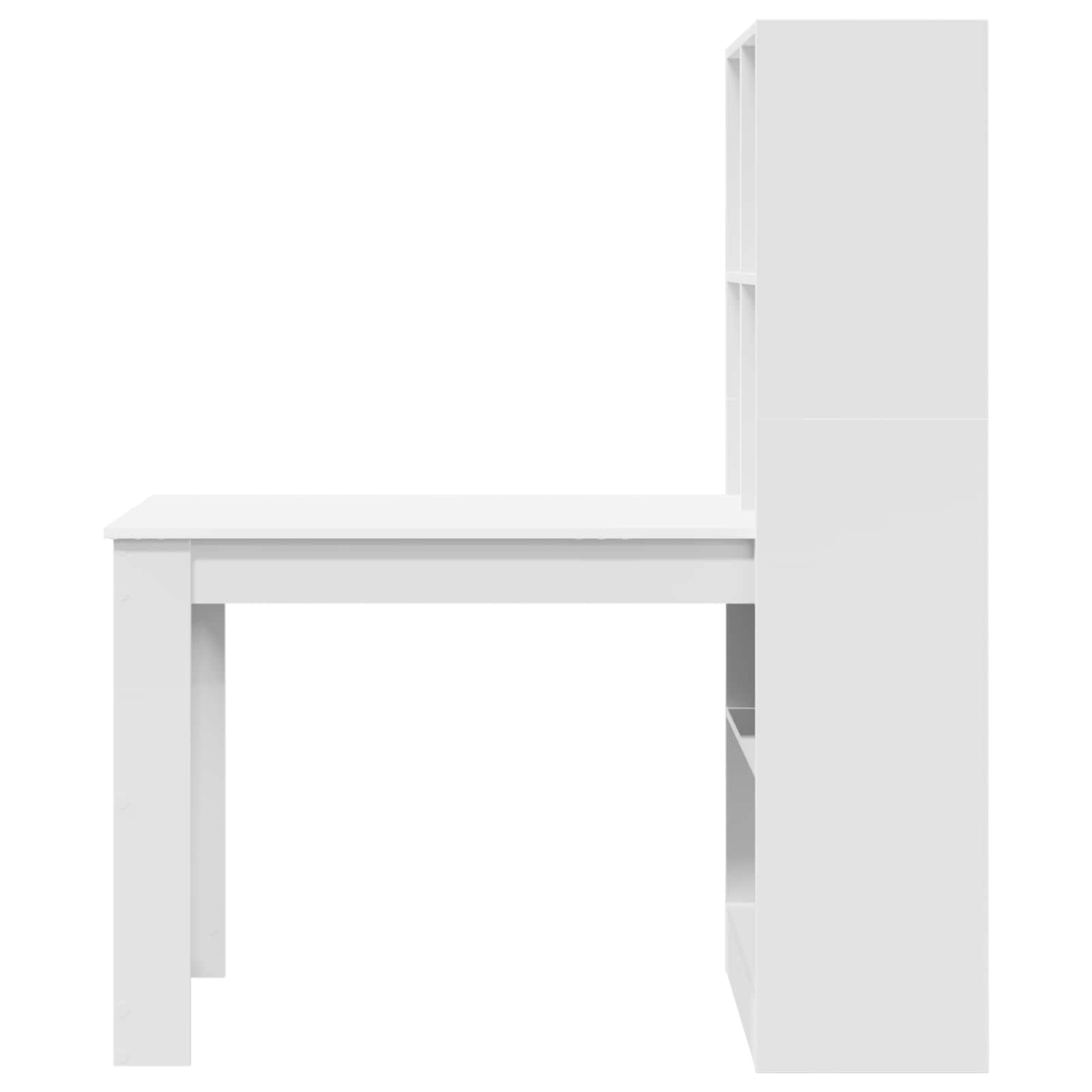 vidaXL Biurko z półką Biały 122 x 67 x 145 cm Materiał drewnopochodny