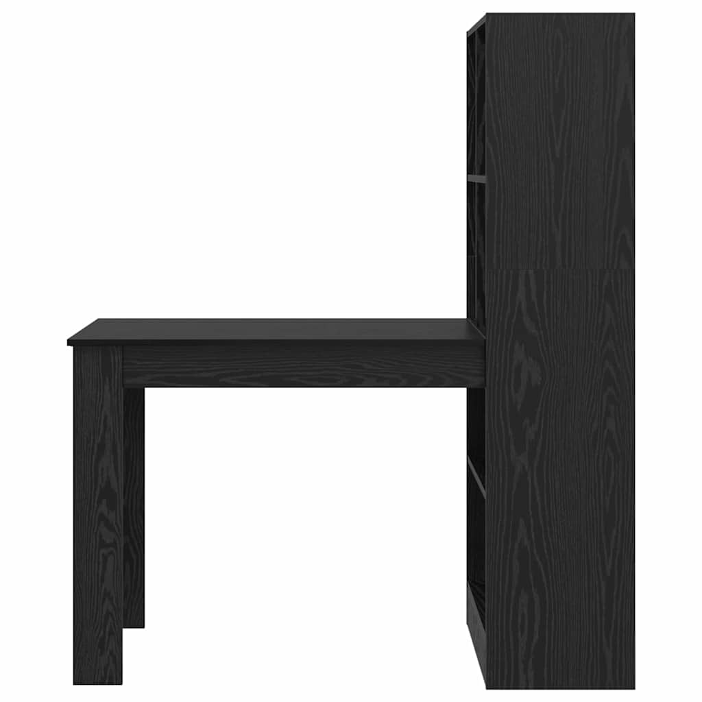 vidaXL Biurko Czarny Dąb 122 x 67 x 145 cm Materiał drewnopochodny