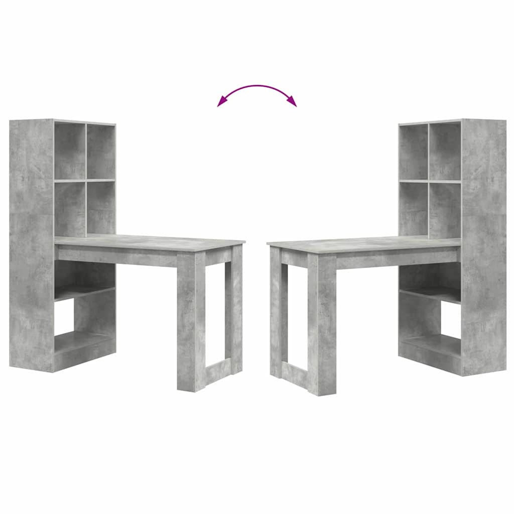 vidaXL Biurko Betonowy szary 122 x 67 x 145 cm Materiał drewnopochodny