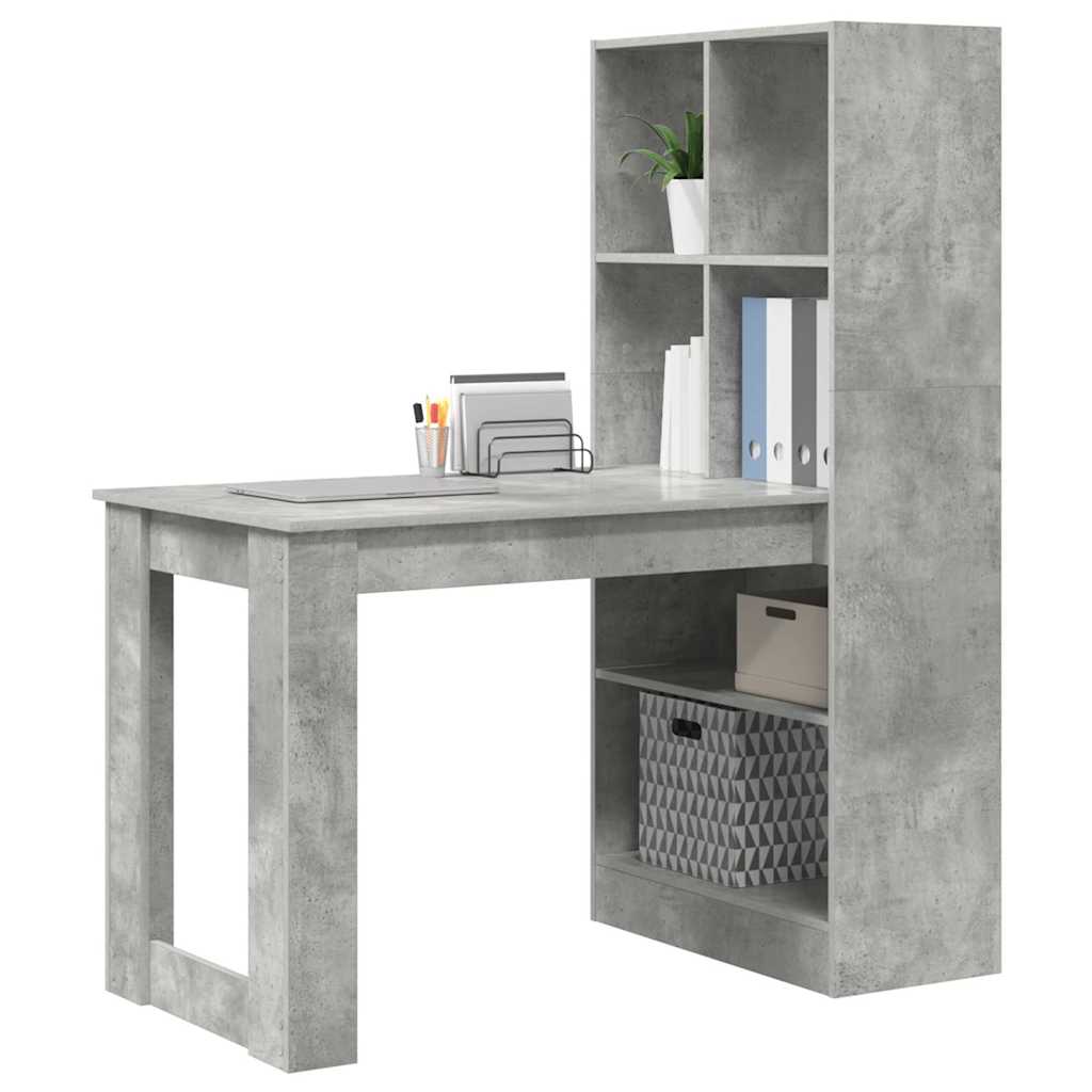 vidaXL Biurko Betonowy szary 122 x 67 x 145 cm Materiał drewnopochodny