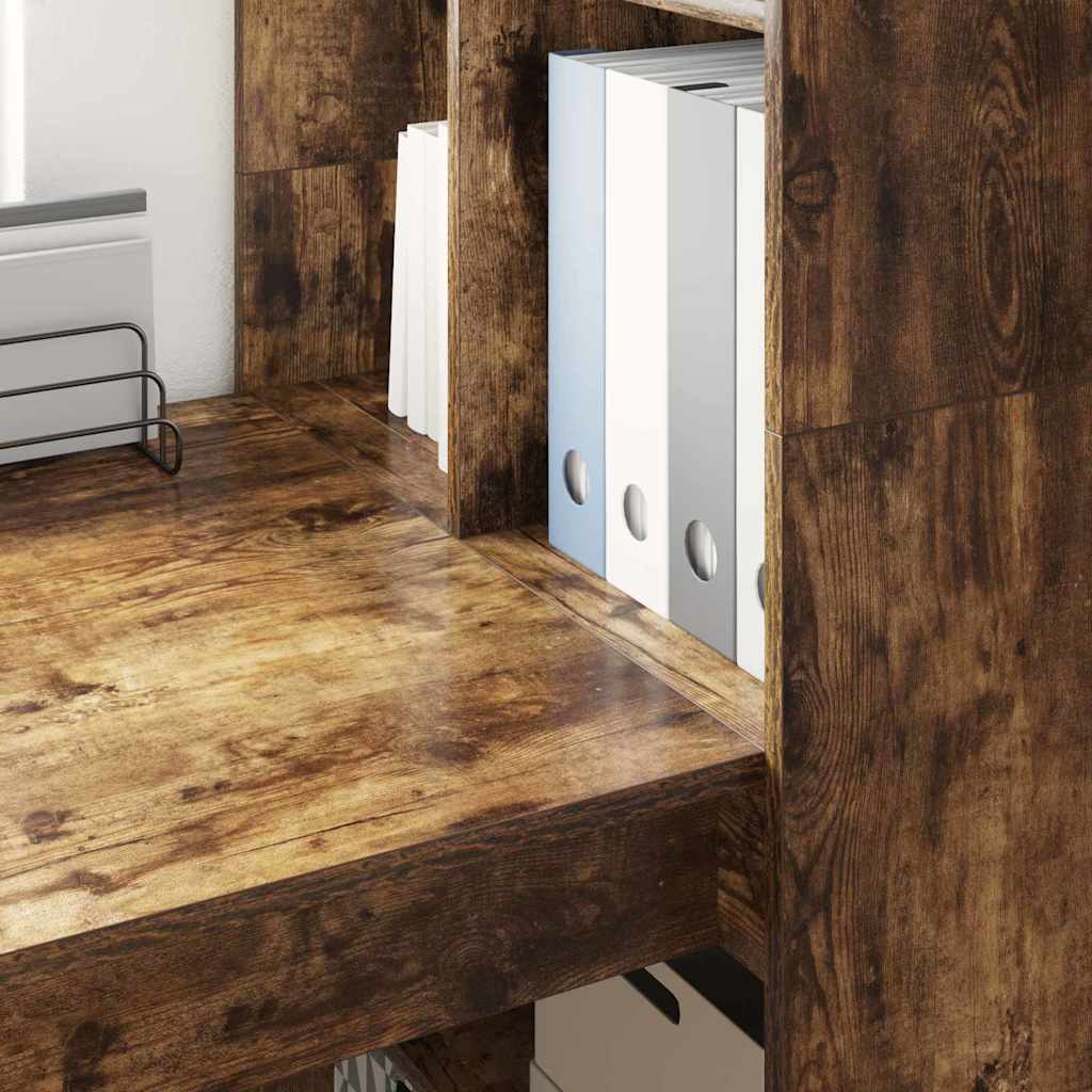 vidaXL Biurko Dąb wędzony 122 x 67 x 145 cm Materiał drewnopochodny