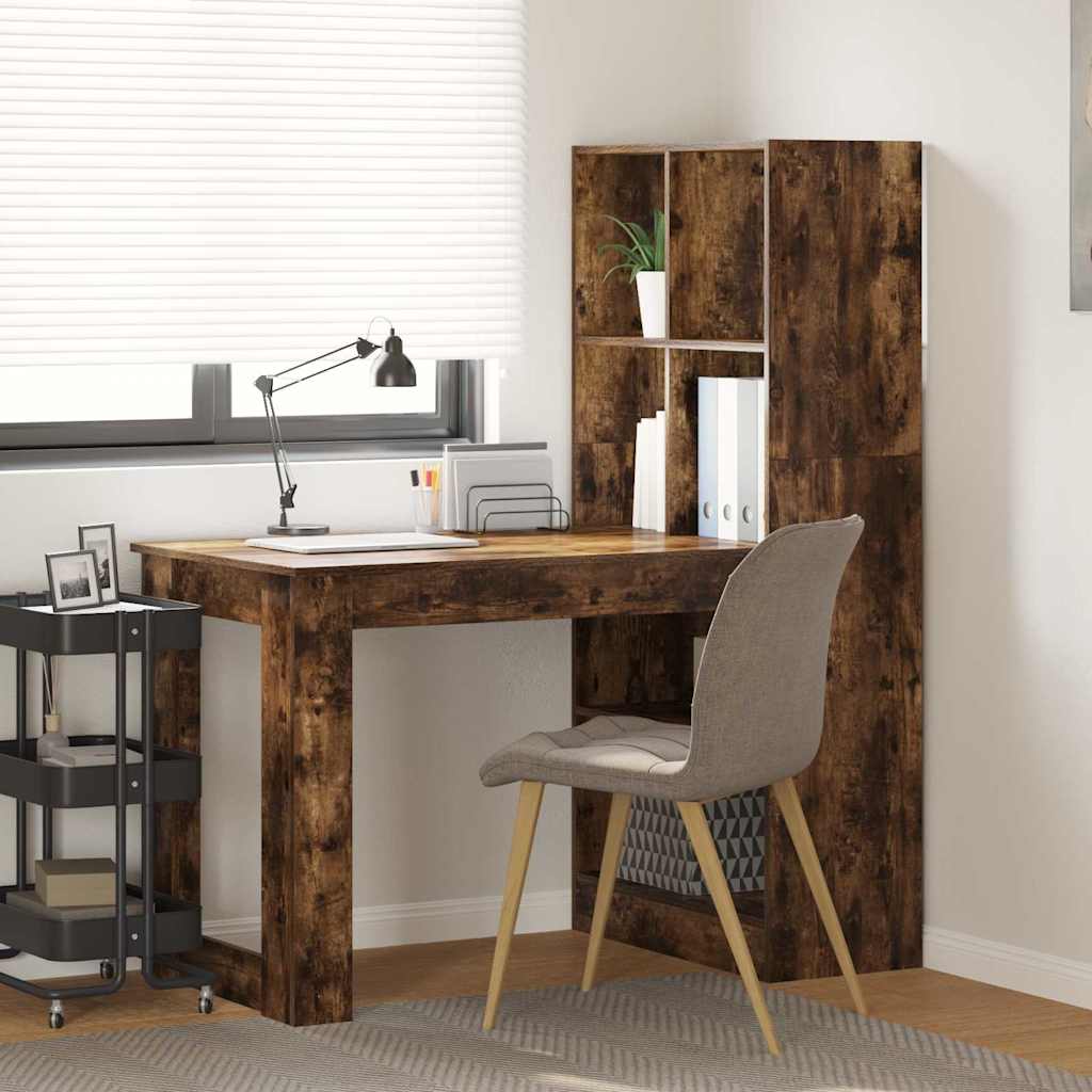 vidaXL Biurko Dąb wędzony 122 x 67 x 145 cm Materiał drewnopochodny
