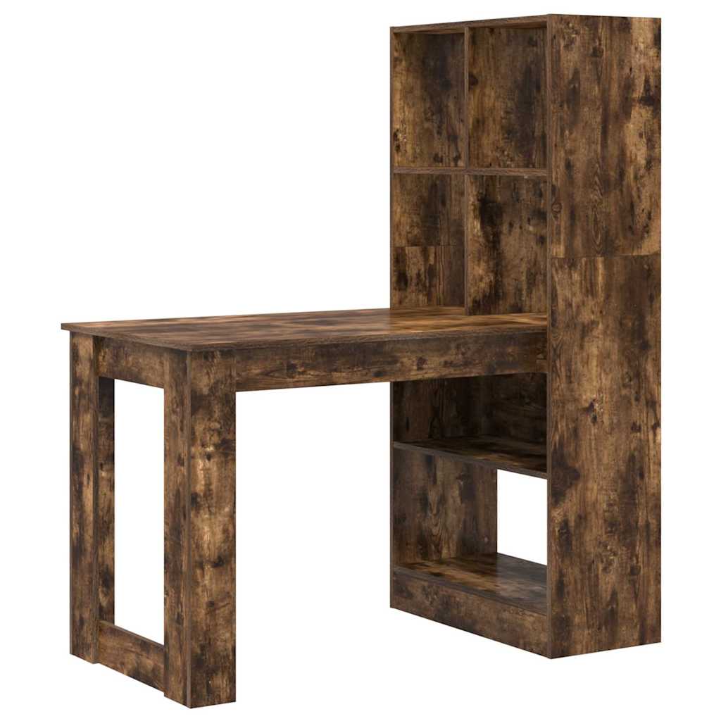 vidaXL Biurko Dąb wędzony 122 x 67 x 145 cm Materiał drewnopochodny