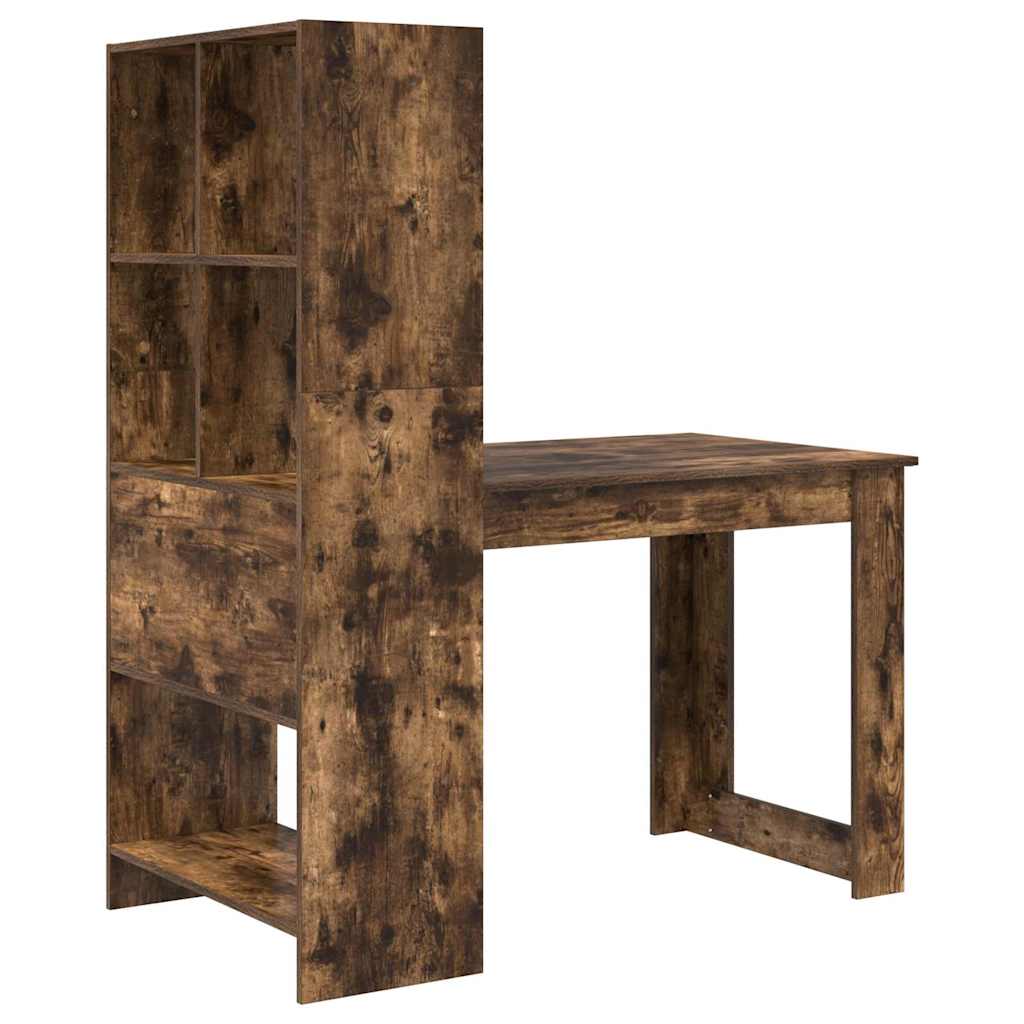 vidaXL Biurko Dąb wędzony 122 x 67 x 145 cm Materiał drewnopochodny