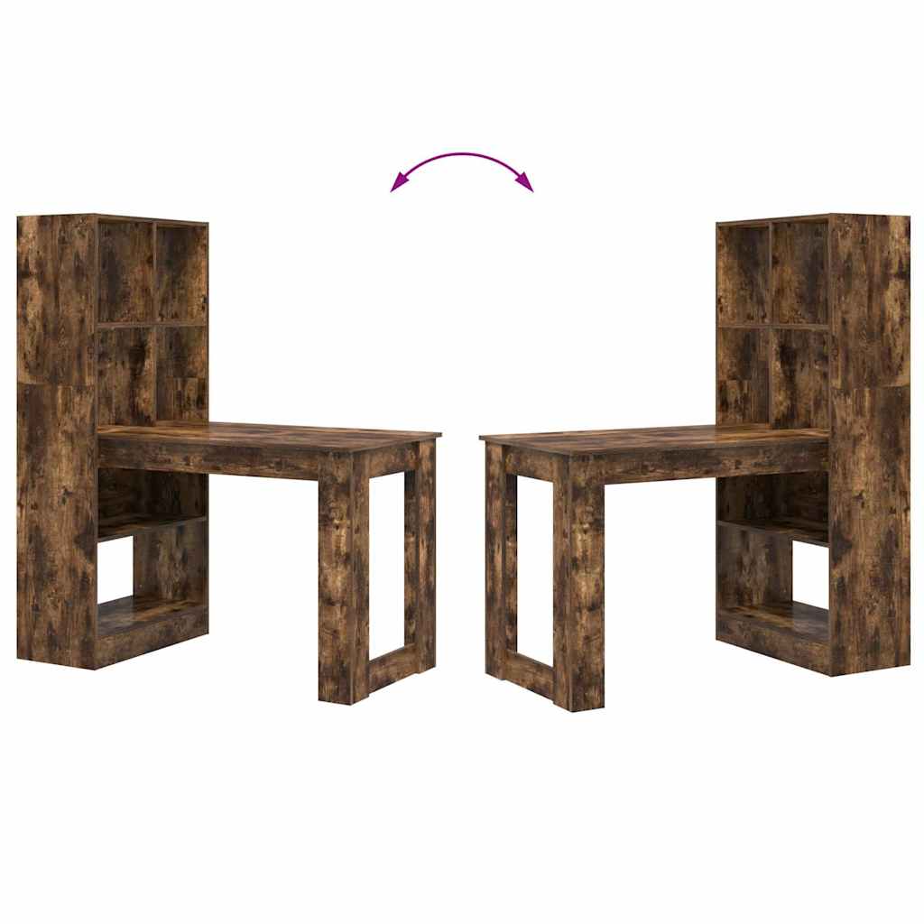 vidaXL Biurko Dąb wędzony 122 x 67 x 145 cm Materiał drewnopochodny