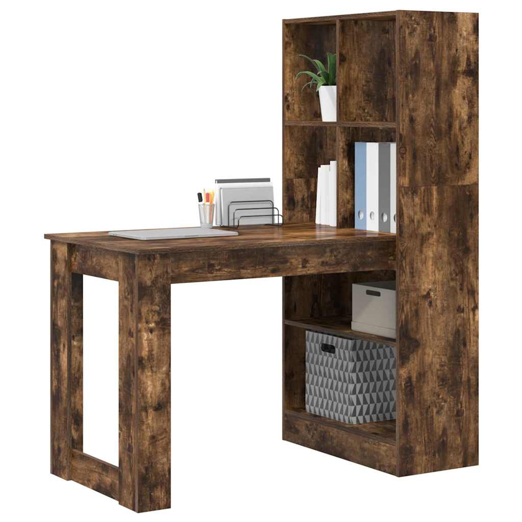 vidaXL Biurko Dąb wędzony 122 x 67 x 145 cm Materiał drewnopochodny