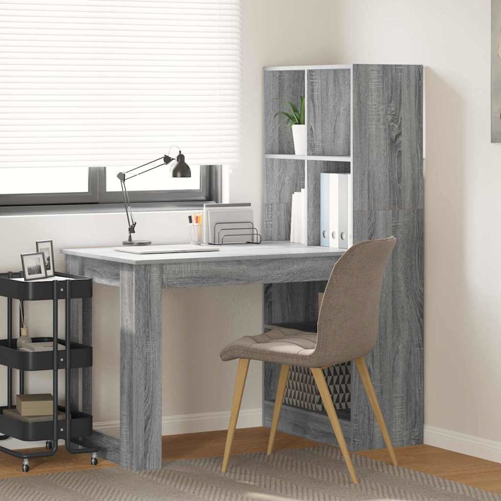 vidaXL Biurko Szary Sonoma 122 x 67 x 145 cm Materiał drewnopochodny
