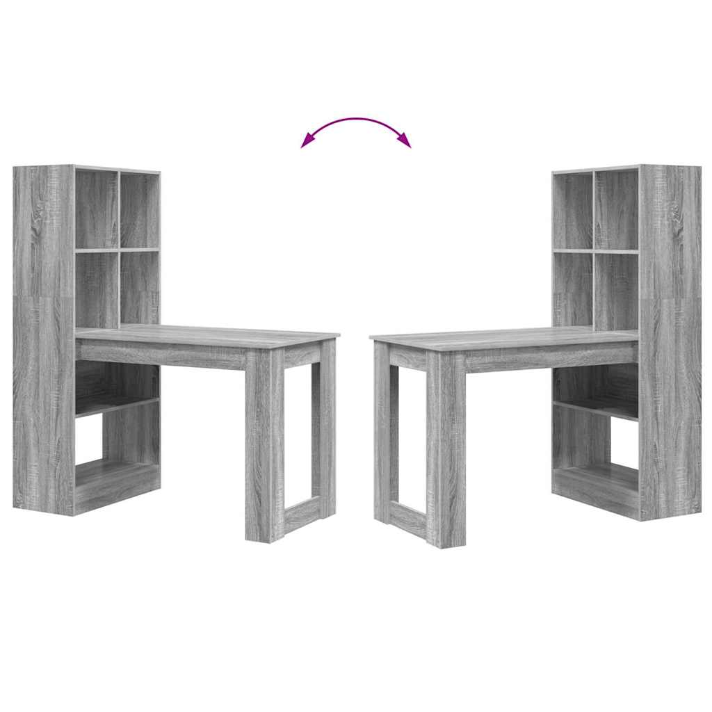 vidaXL Biurko Szary Sonoma 122 x 67 x 145 cm Materiał drewnopochodny