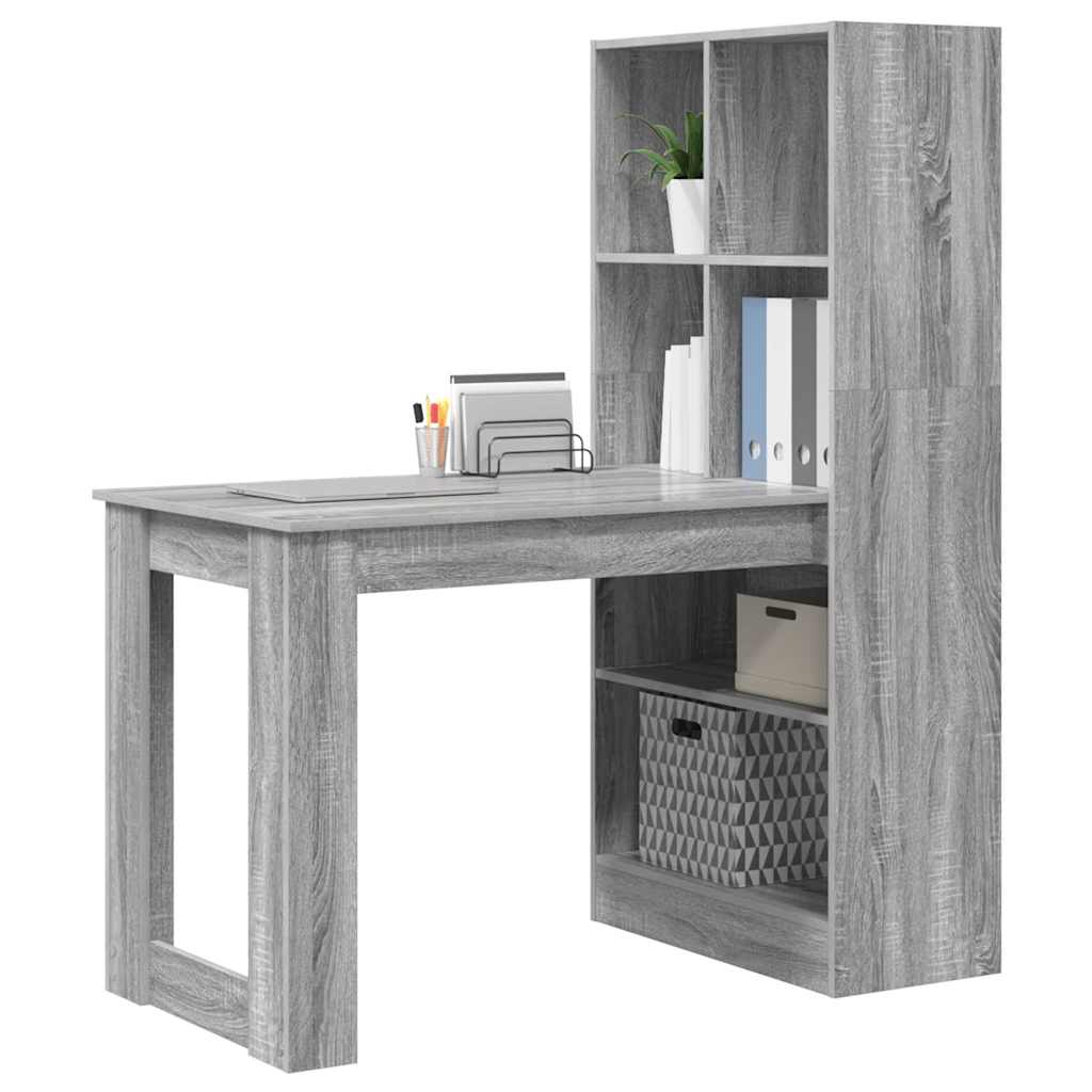vidaXL Biurko Szary Sonoma 122 x 67 x 145 cm Materiał drewnopochodny