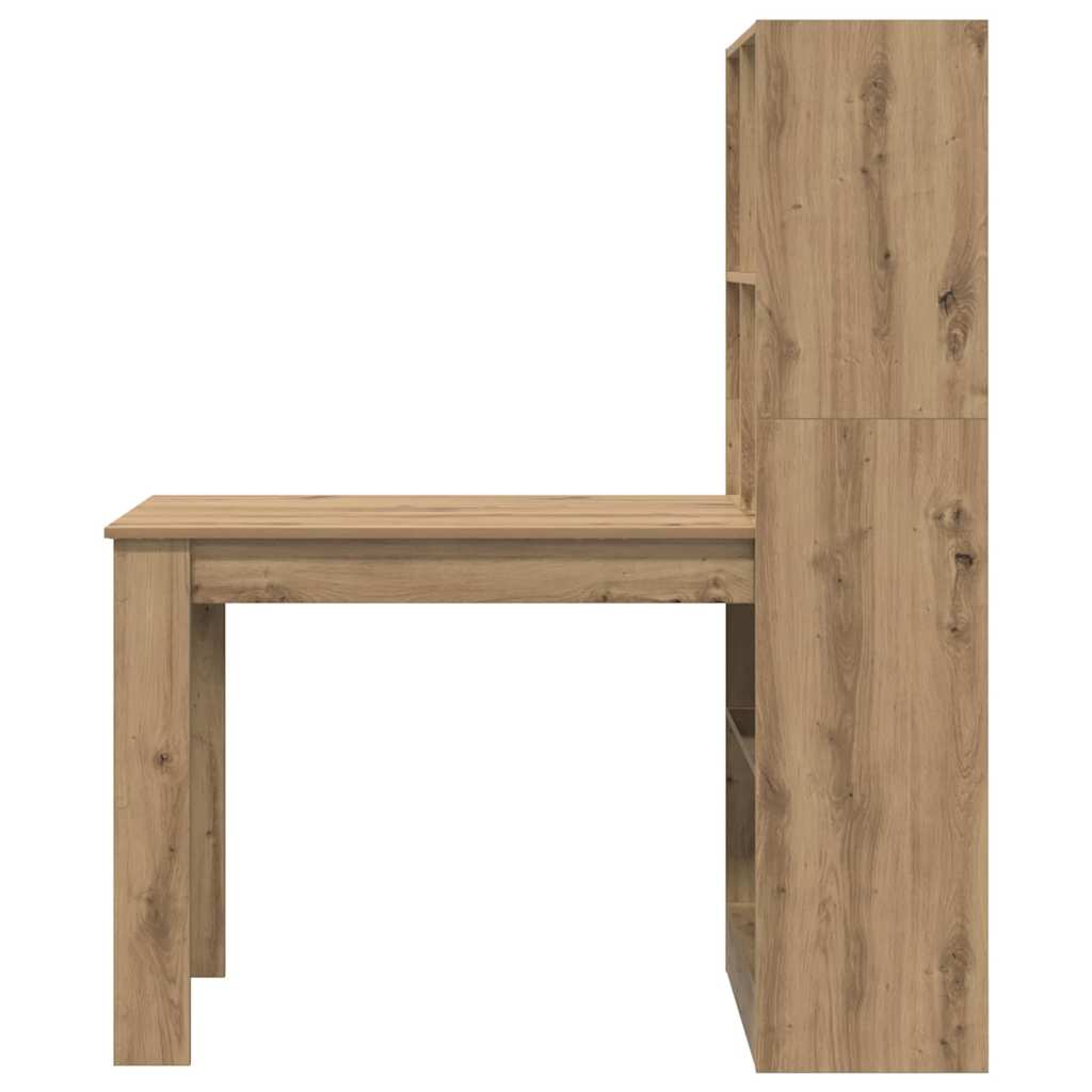 vidaXL Biurko z półką Dąb rzemieślniczy 122 x 67 x 145 cm