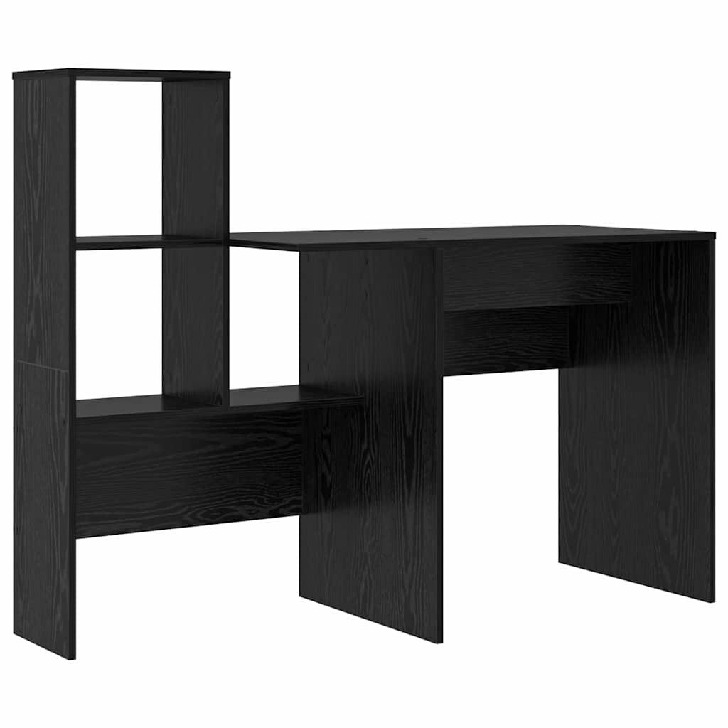 vidaXL Biurko Czarny Dąb 131,5 x 50 x 106,5 cm Materiał drewnopochodny