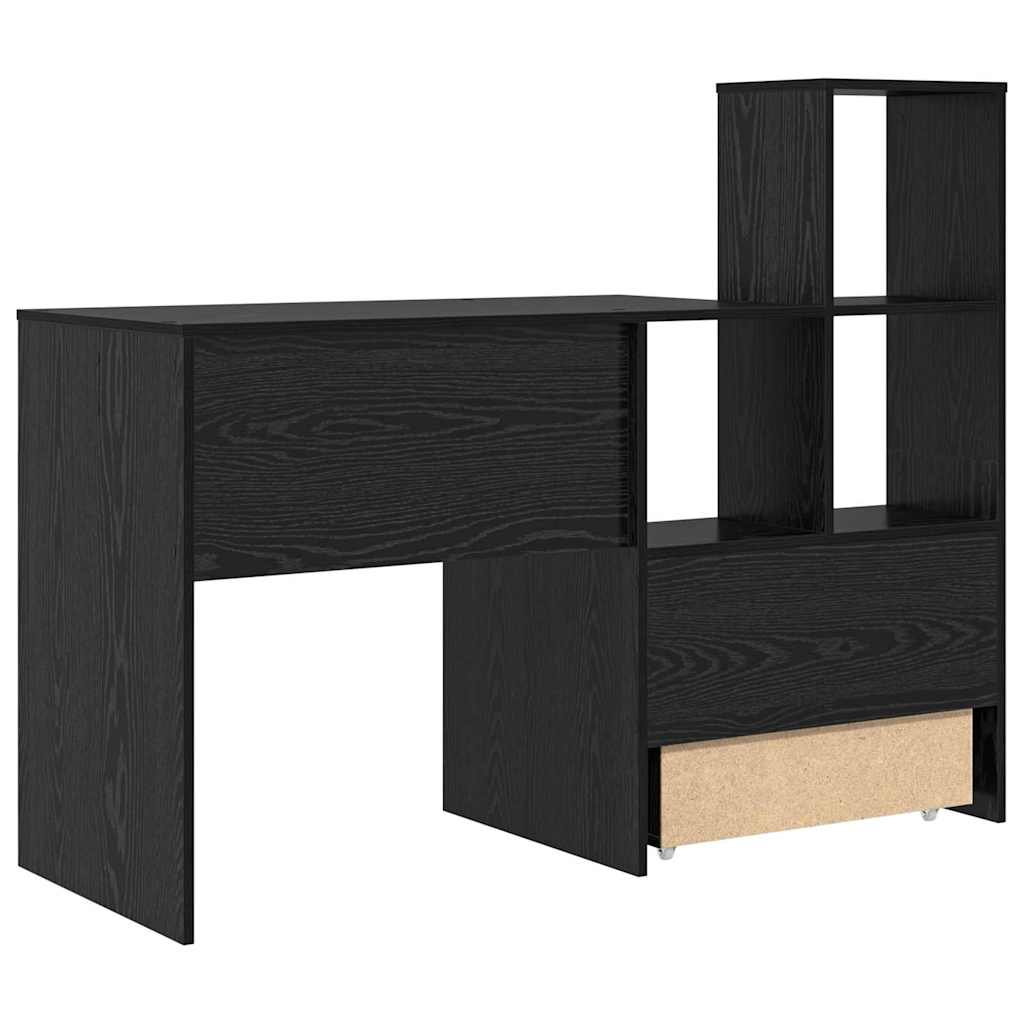 vidaXL Biurko Czarny Dąb 131,5 x 50 x 106,5 cm Materiał drewnopochodny