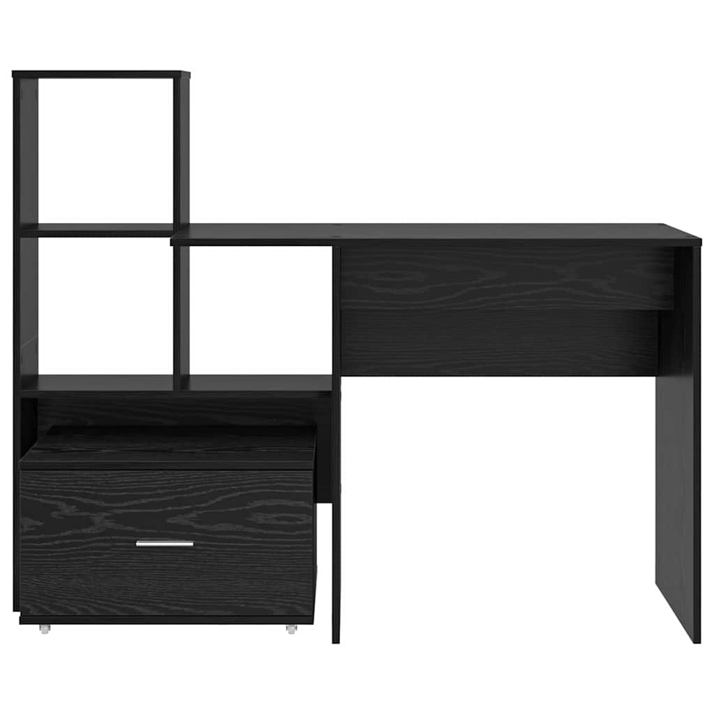 vidaXL Biurko Czarny Dąb 131,5 x 50 x 106,5 cm Materiał drewnopochodny