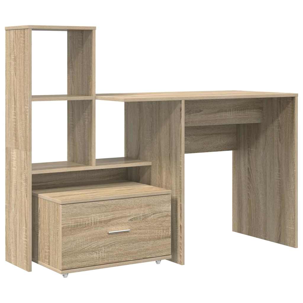 vidaXL Biurko Dąb Sonoma 131,5 x 50 x 106,5 cm Materiał drewnopochodny