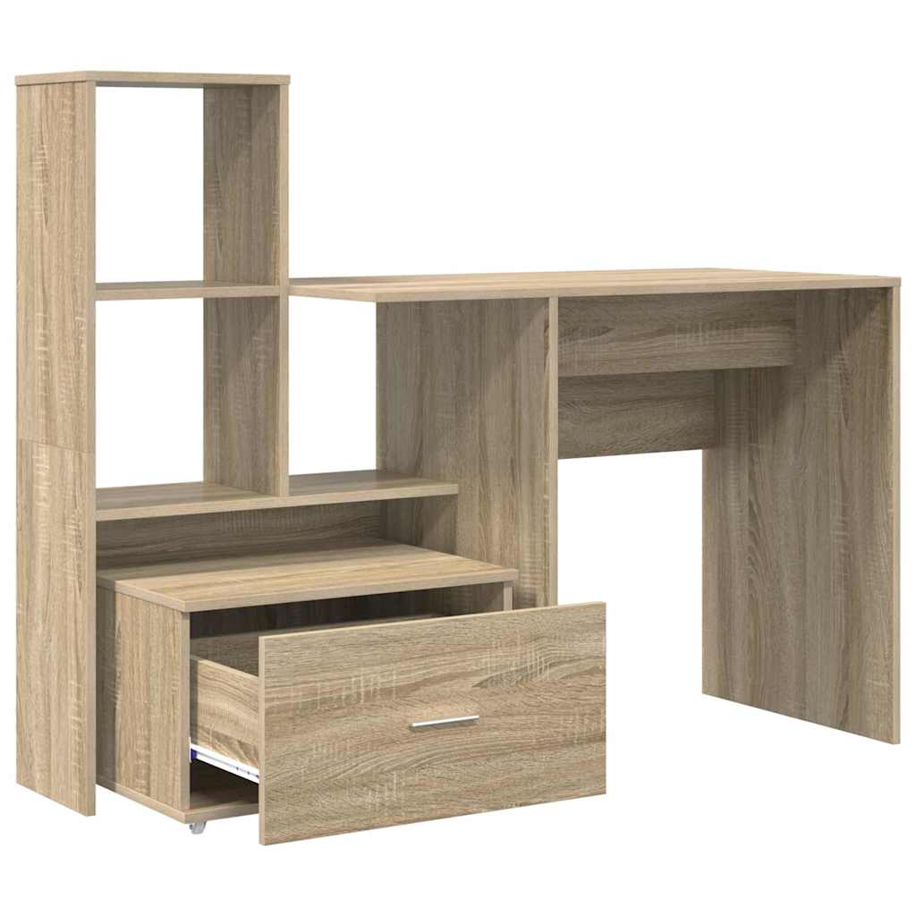 vidaXL Biurko Dąb Sonoma 131,5 x 50 x 106,5 cm Materiał drewnopochodny
