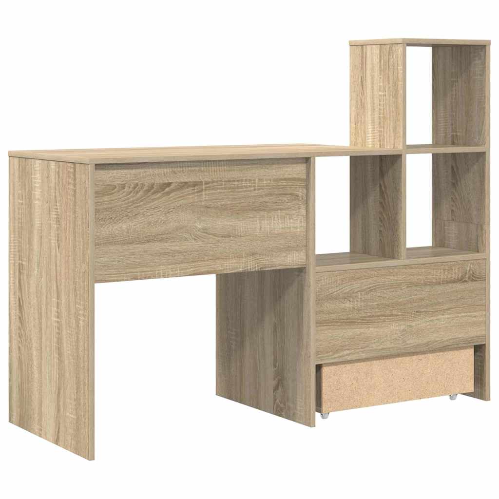 vidaXL Biurko Dąb Sonoma 131,5 x 50 x 106,5 cm Materiał drewnopochodny