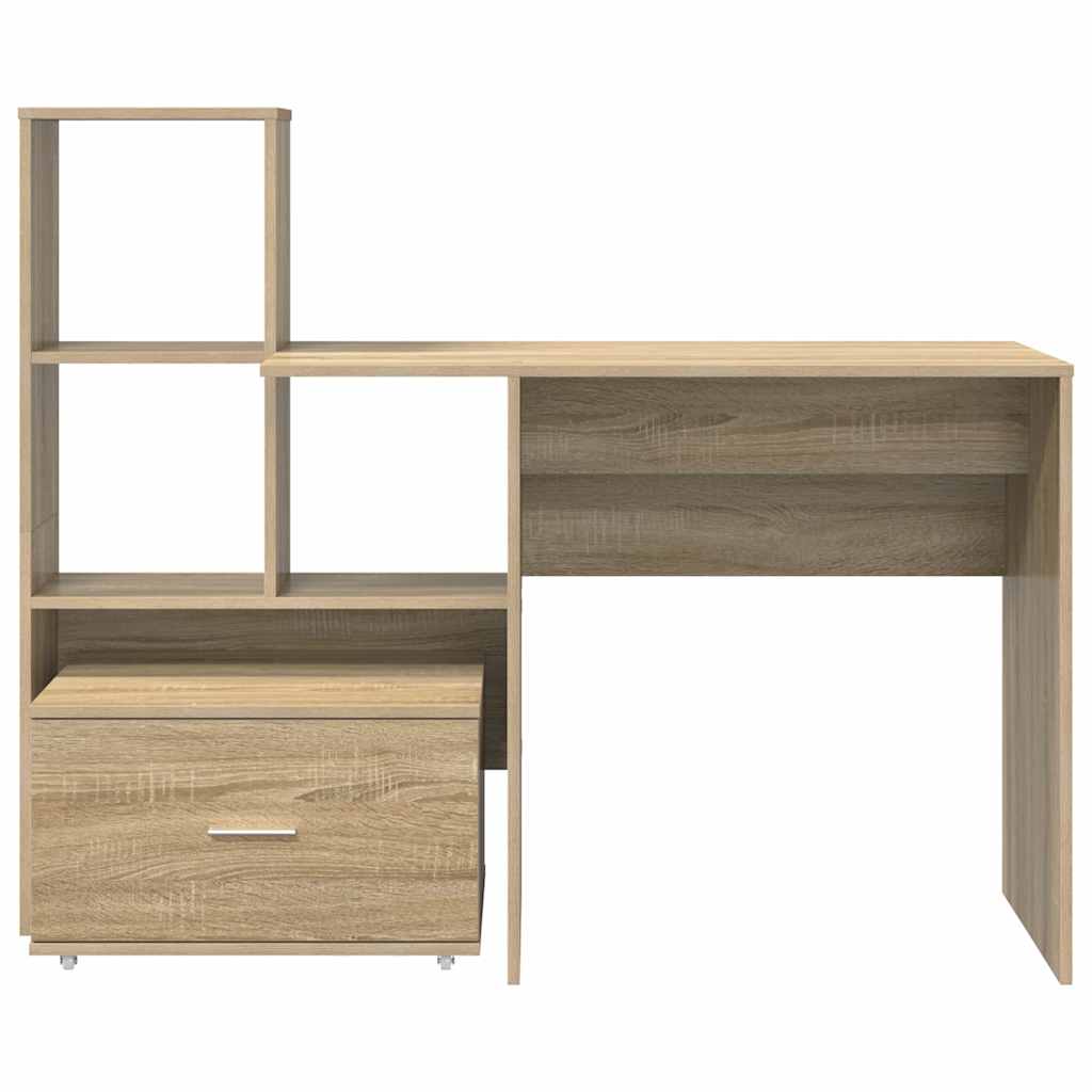 vidaXL Biurko Dąb Sonoma 131,5 x 50 x 106,5 cm Materiał drewnopochodny