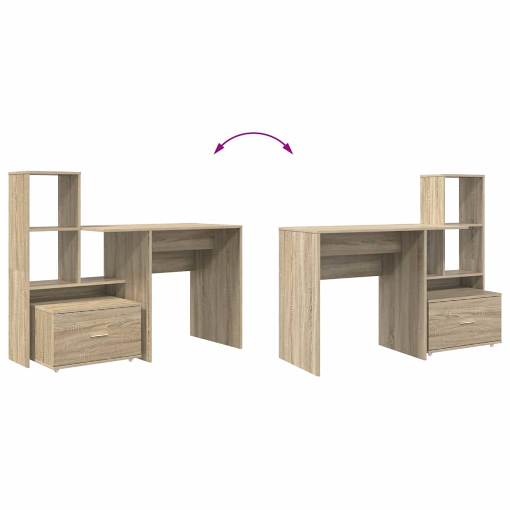 vidaXL Biurko Dąb Sonoma 131,5 x 50 x 106,5 cm Materiał drewnopochodny