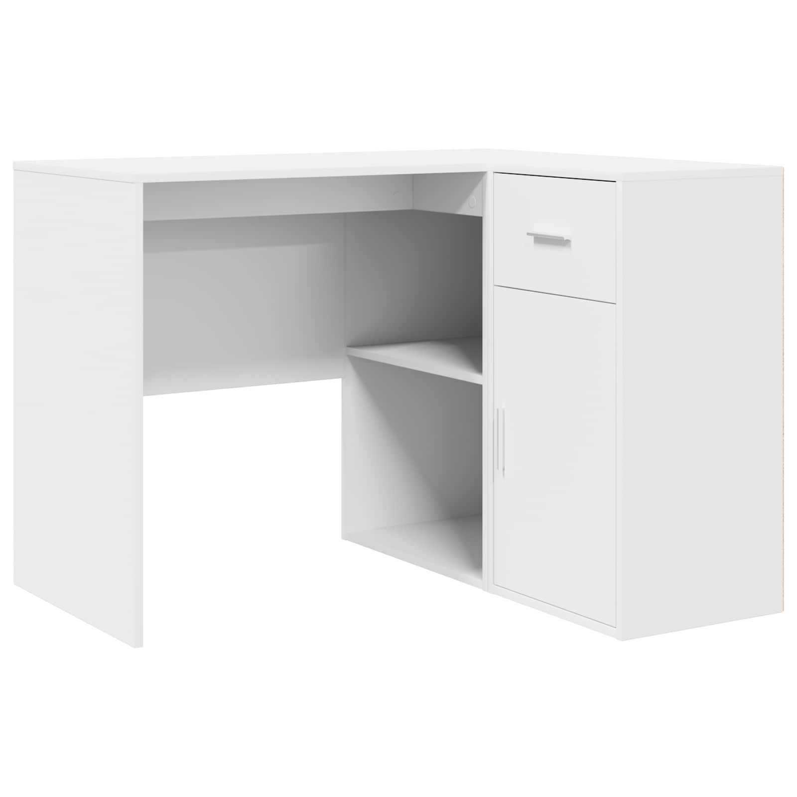 vidaXL Biurko narożne z szufladą Biały 102 x 88 x 75 cm