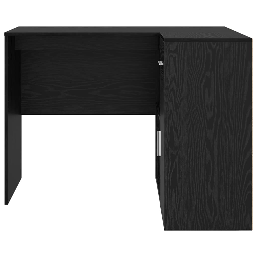 vidaXL Biurko narożne z szufladą Czarny Dąb 102 x 88 x 75 cm