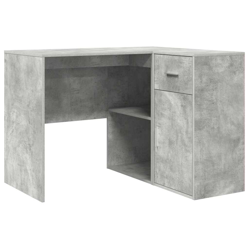 vidaXL Biurko narożne z szufladą Betonowy szary 102 x 88 x 75 cm