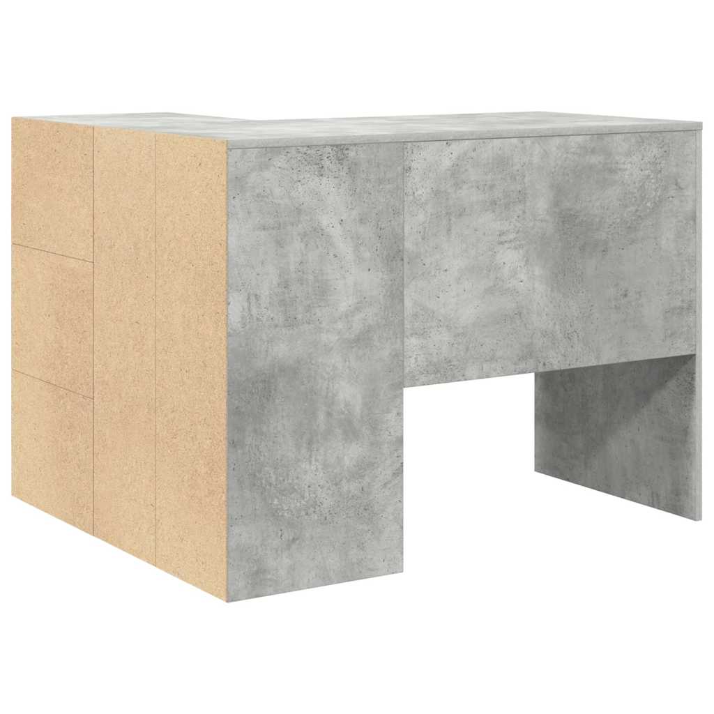 vidaXL Biurko narożne z szufladą Betonowy szary 102 x 88 x 75 cm