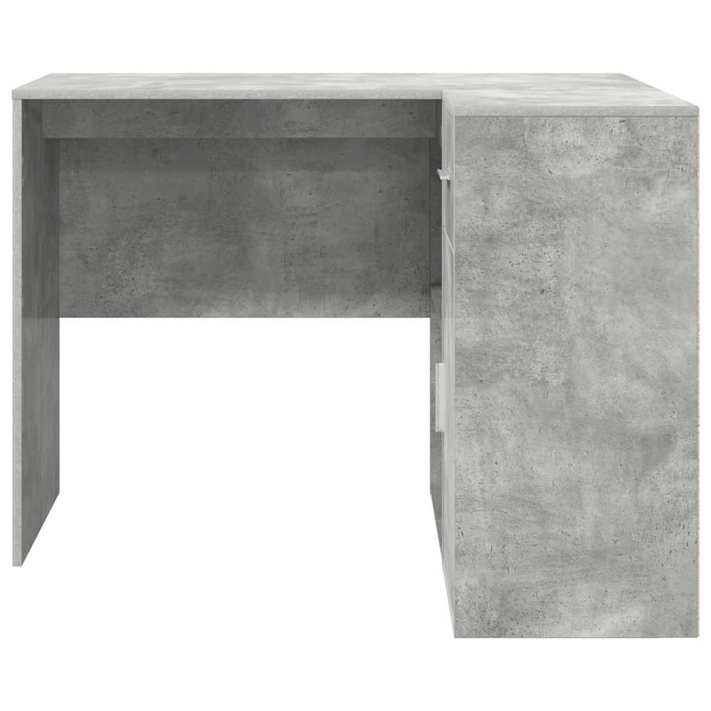 vidaXL Biurko narożne z szufladą Betonowy szary 102 x 88 x 75 cm