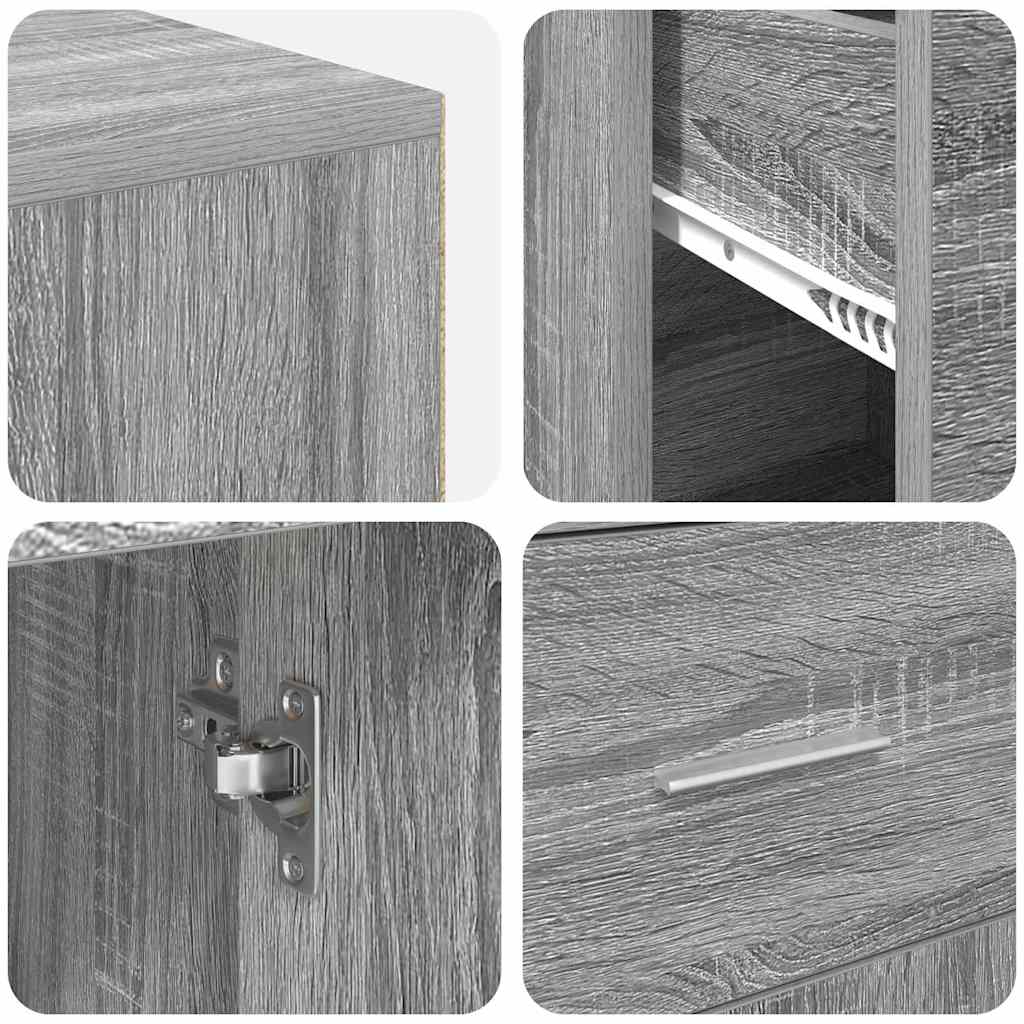 vidaXL Biurko narożne z szufladą Szary Sonoma 102 x 88 x 75 cm