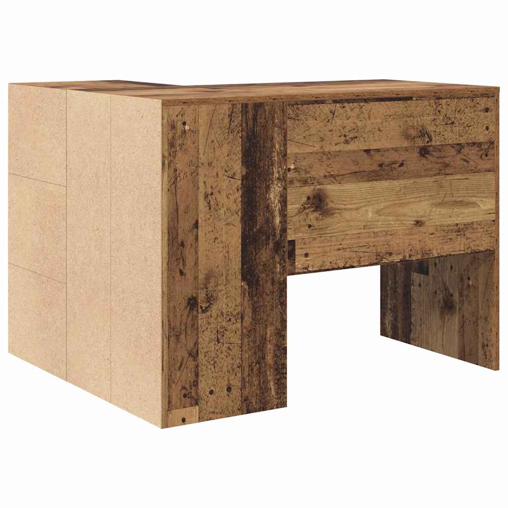 vidaXL Biurko narożne z szufladą Stare drewno 102 x 88 x 75 cm