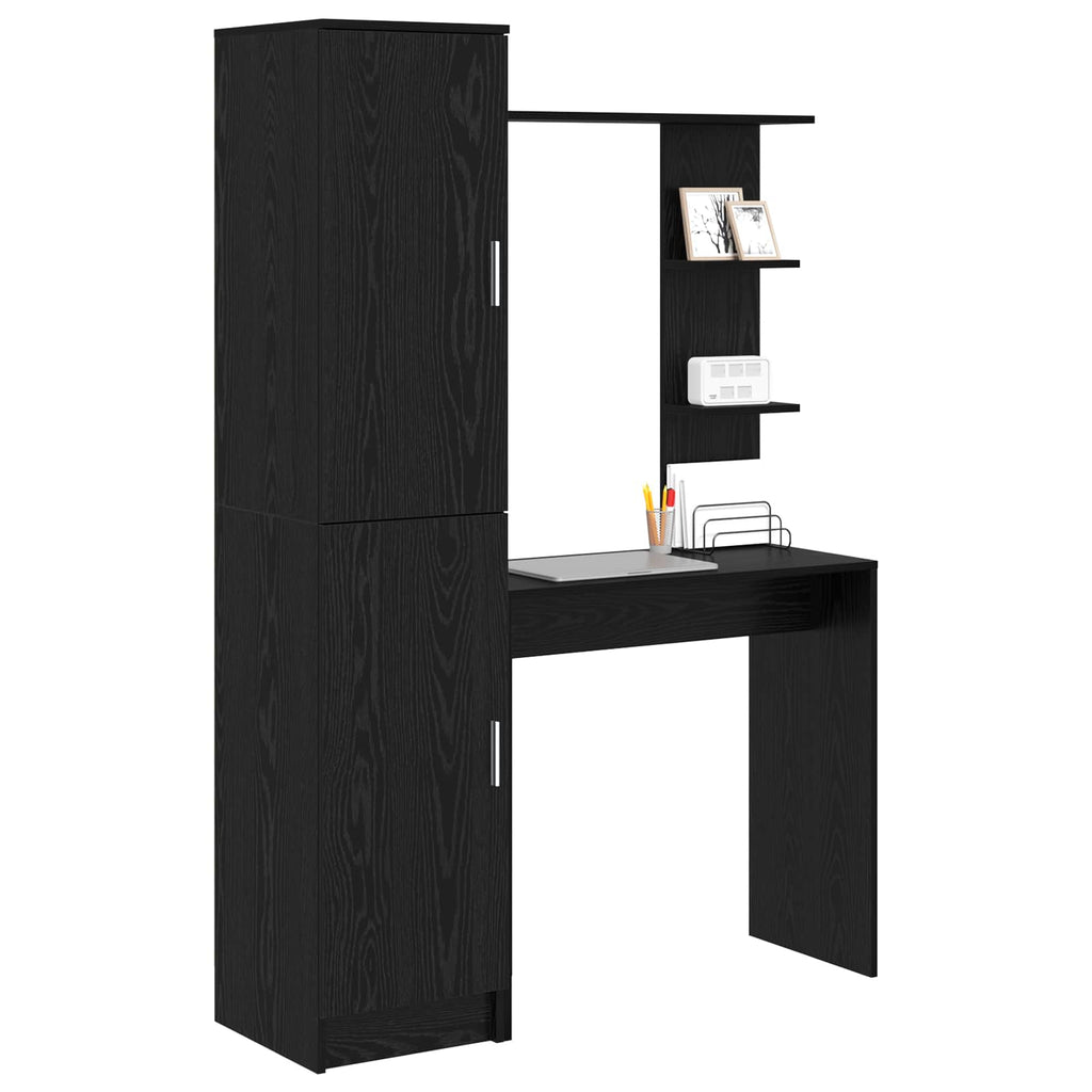 vidaXL Biurko 2 pcs Czarny Dąb
