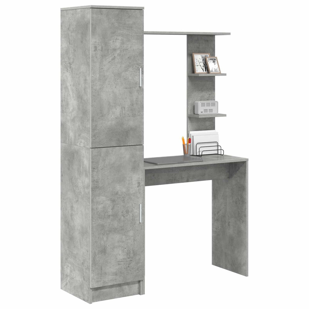 vidaXL Biurko 2 pcs Betonowy szary