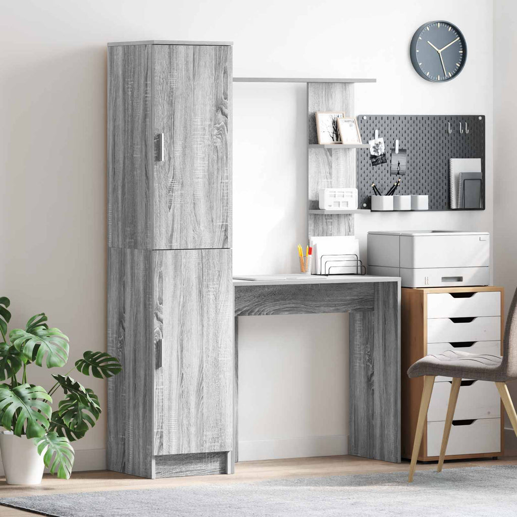vidaXL Biurko 2 pcs Szary Sonoma