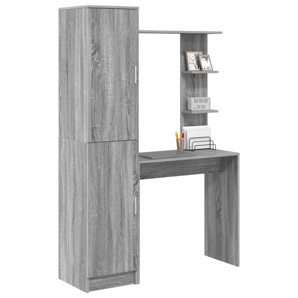 vidaXL Biurko 2 pcs Szary Sonoma