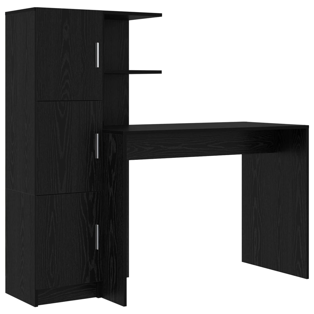 vidaXL Biurko 2 pcs Czarny Dąb
