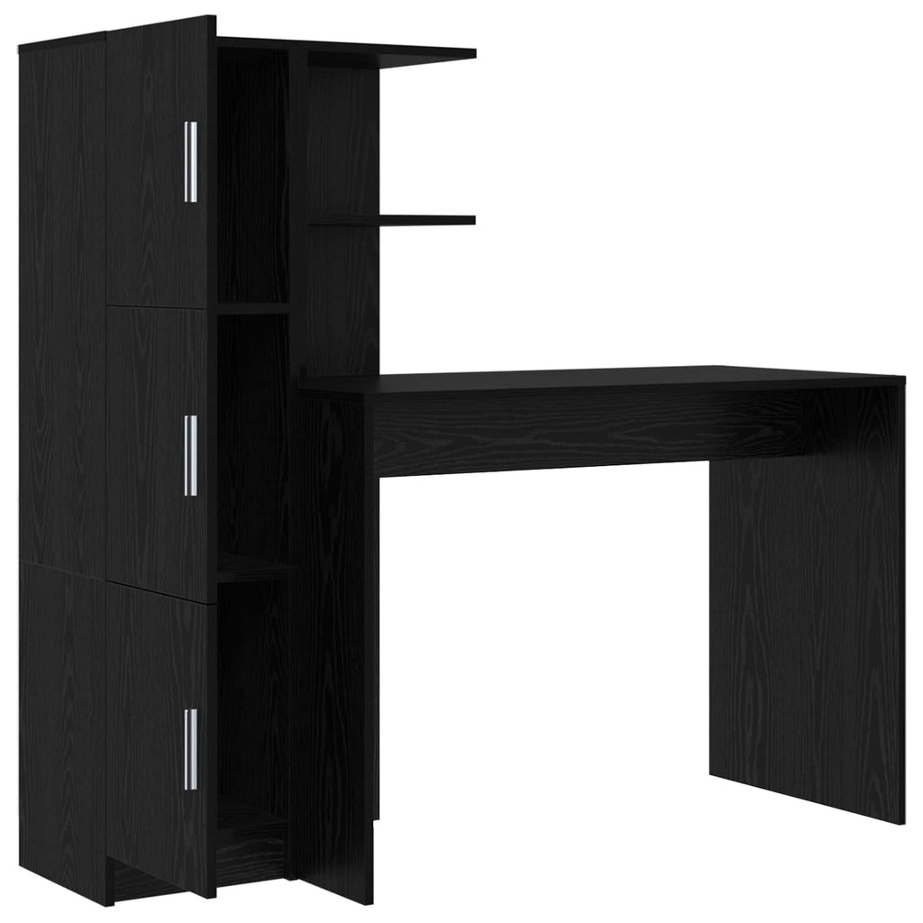 vidaXL Biurko 2 pcs Czarny Dąb
