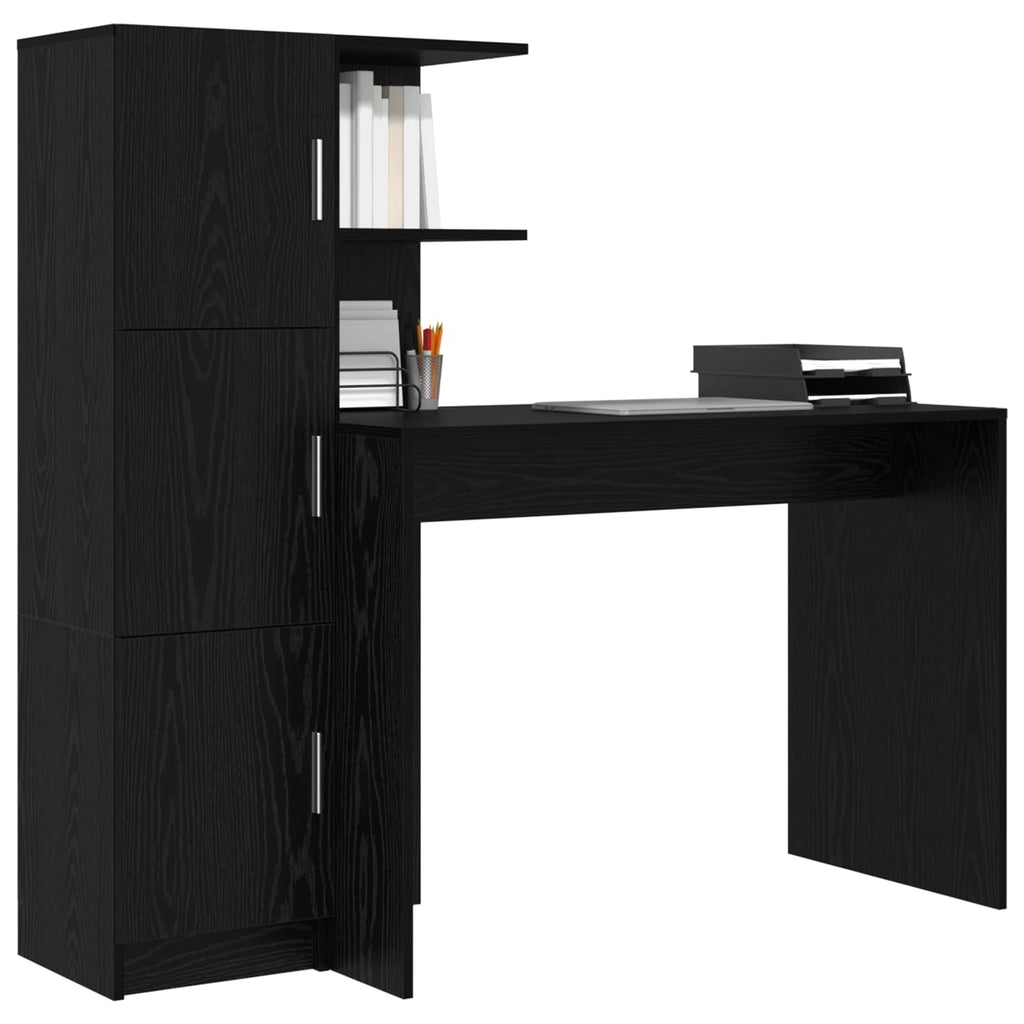 vidaXL Biurko 2 pcs Czarny Dąb