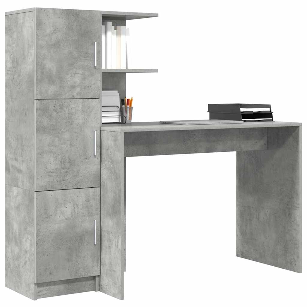 vidaXL Biurko 2 pcs Betonowy szary