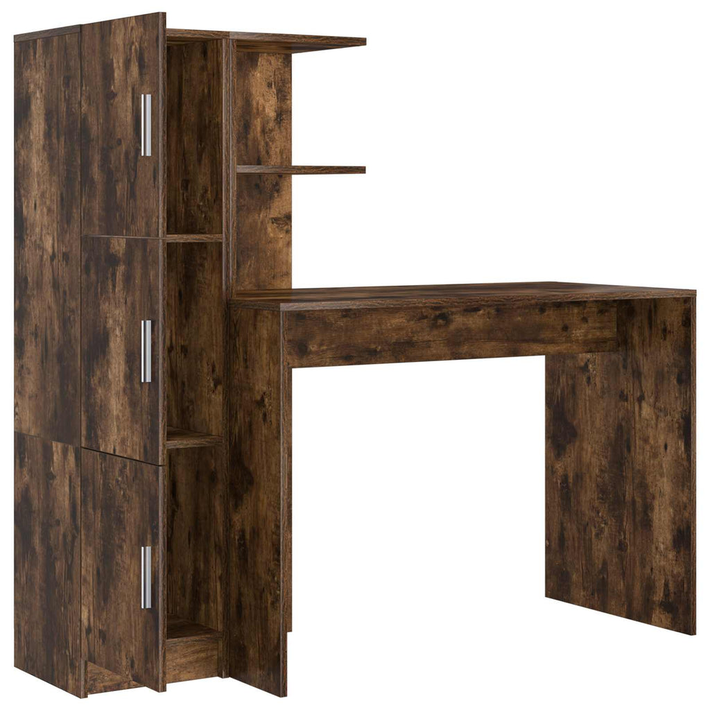 vidaXL Biurko 2 pcs Dąb wędzony
