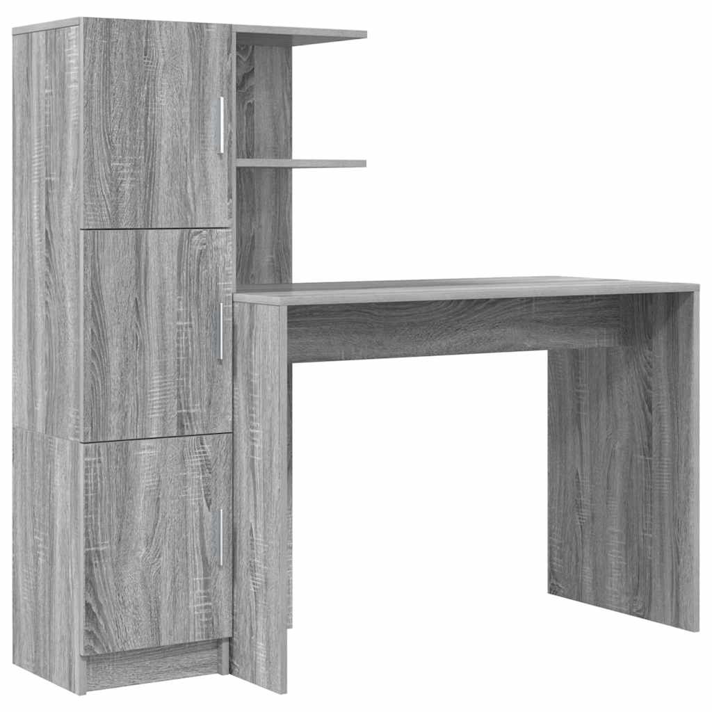 vidaXL Biurko 2 pcs Szary Sonoma