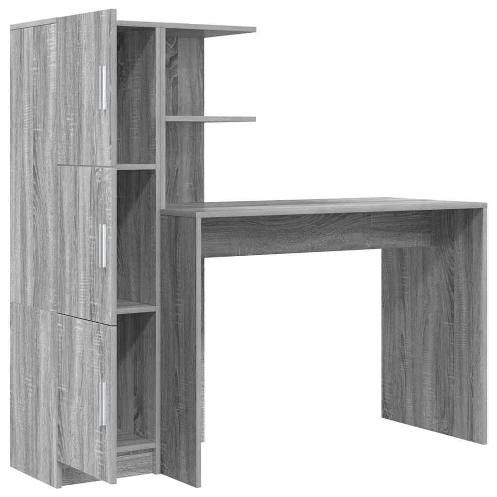 vidaXL Biurko 2 pcs Szary Sonoma