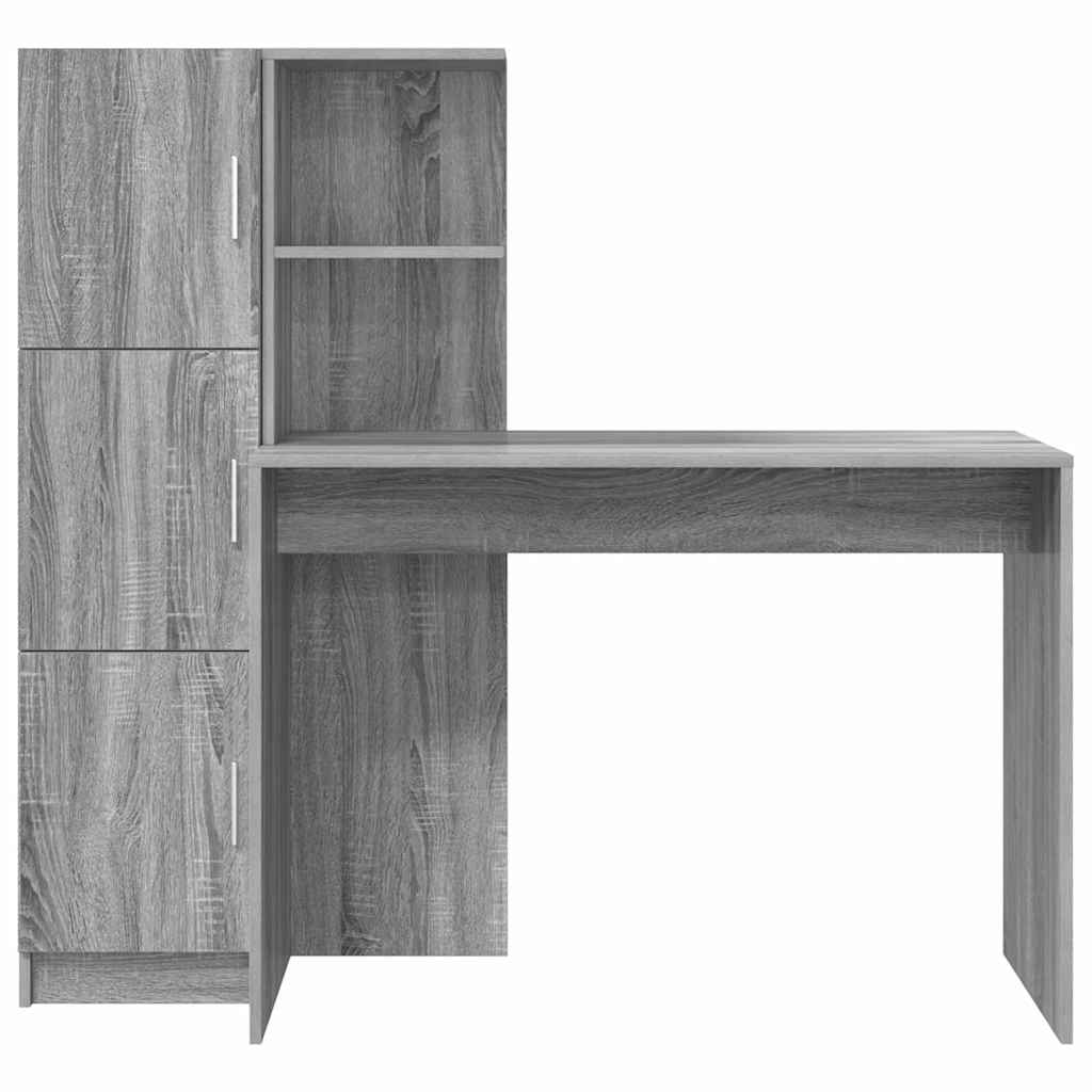 vidaXL Biurko 2 pcs Szary Sonoma