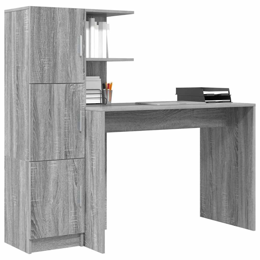 vidaXL Biurko 2 pcs Szary Sonoma